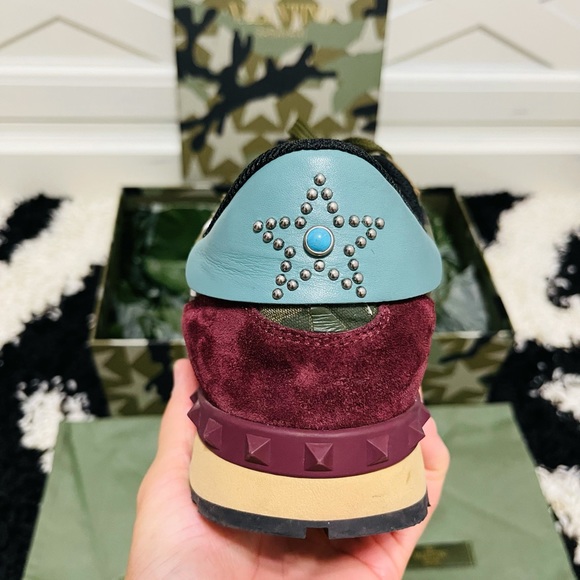 Limited Men Sz 9 (Euro Sz 42) Valentino Garavani Rockrunner Camo-star Multicolor - Picture 10 of 16